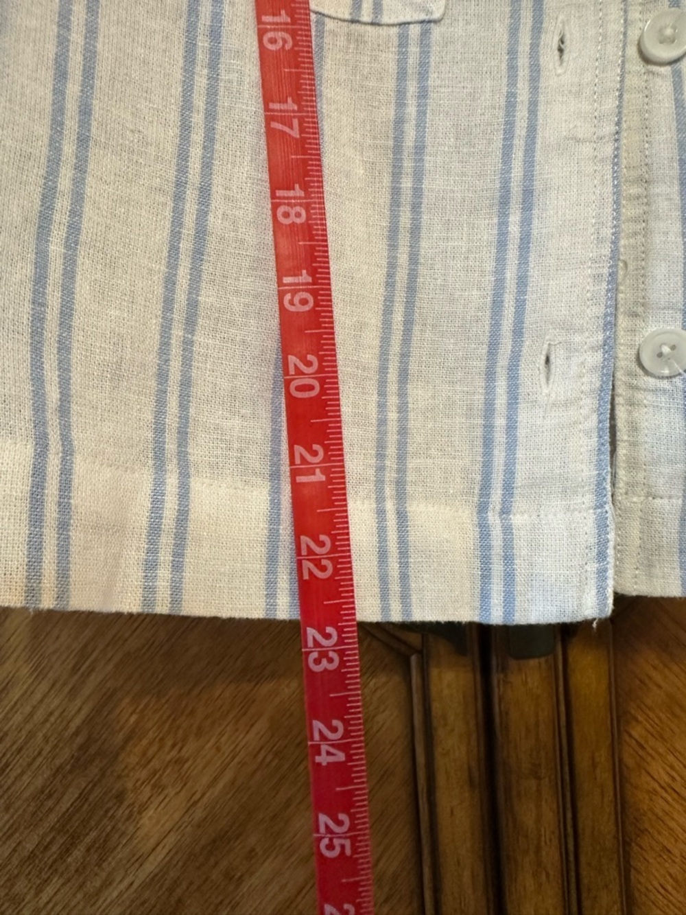 Buffalo David Bitton Linen Blend Striped Camp Shirt Top Blue White Small - Picture 10 of 11